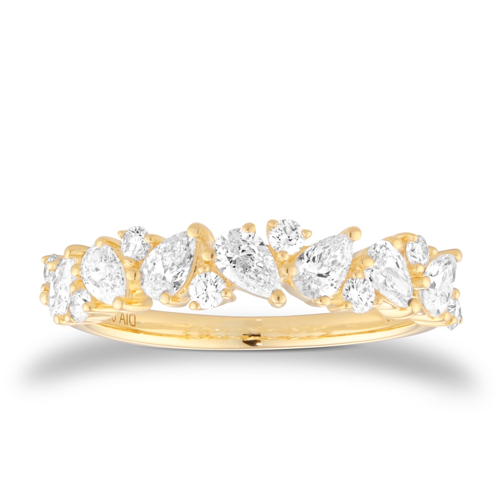 18ct Yellow Gold 0.75cttw Mixed Cut Diamond Eternity Ring - Ring Size O
