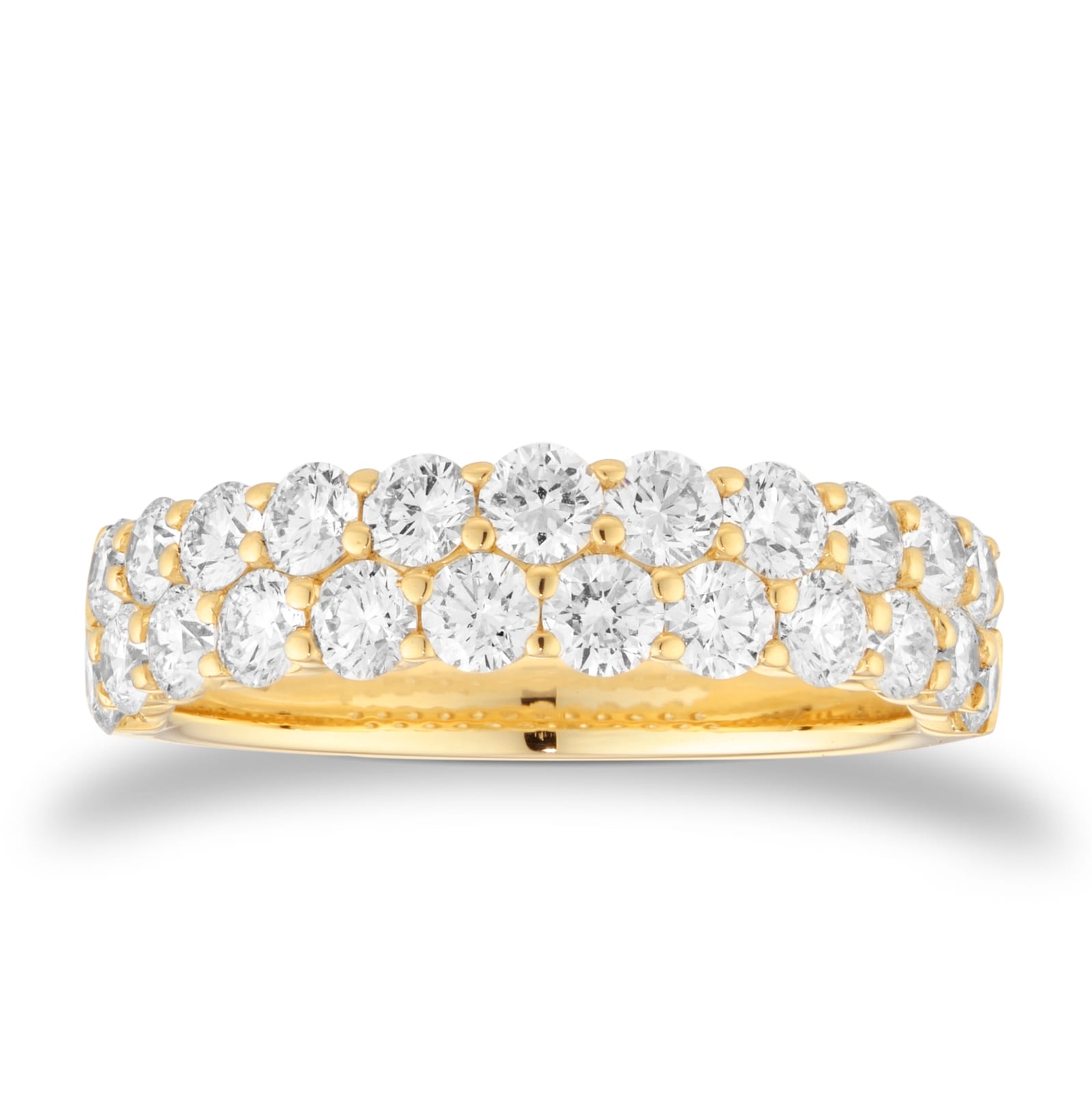 Mappin & Webb 18ct Yellow Gold 1.40cttw Diamond Double Row Eternity Ring Mappin & Webb 18ct Yellow Gold 1.40cttw Diamond Double Row Eternity Ring