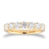 Goldsmiths 18ct Yellow Gold 1.00cttw Diamond 7 Stone Eternity Ring
