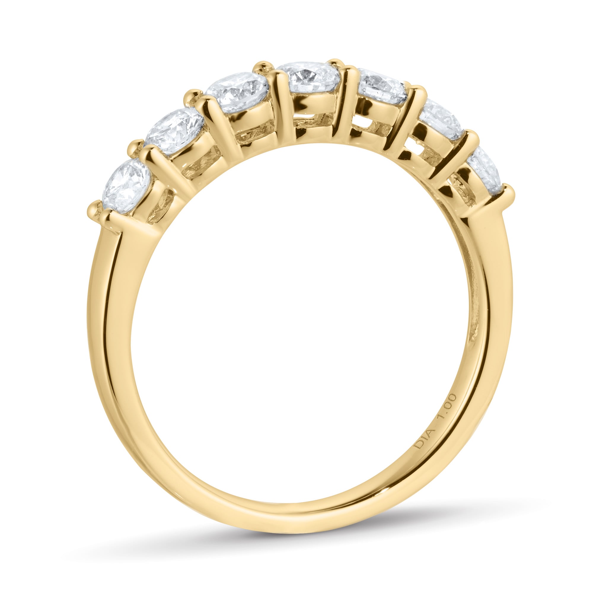 Best Luxury 
18ct Yellow Gold 1.00cttw Diamond 7 Stone Eternity Ring
