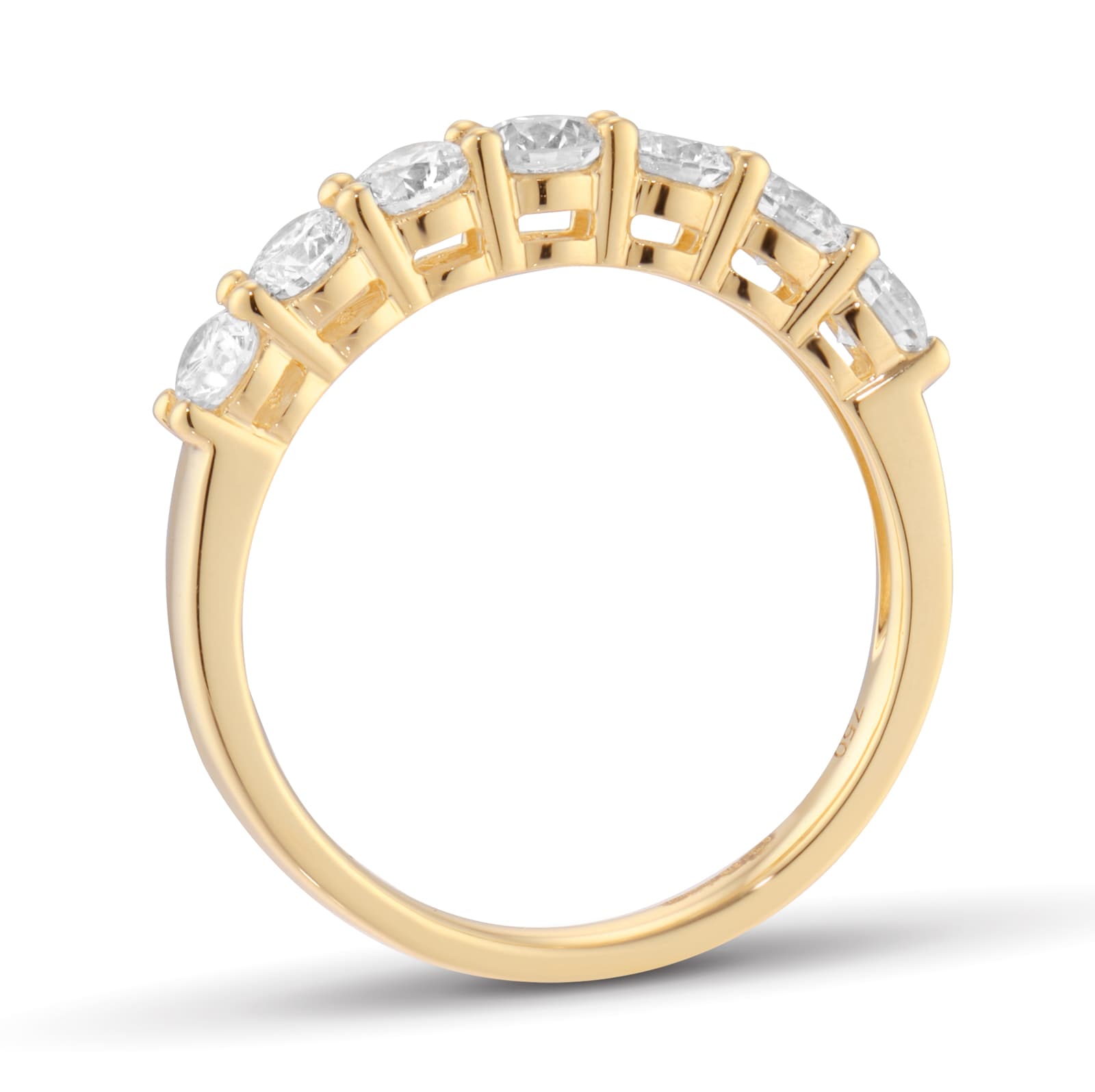 Goldsmiths 18ct Yellow Gold 1.00cttw Diamond 7 Stone Eternity Ring Goldsmiths 18ct Yellow Gold 1.00cttw Diamond 7 Stone Eternity Ring