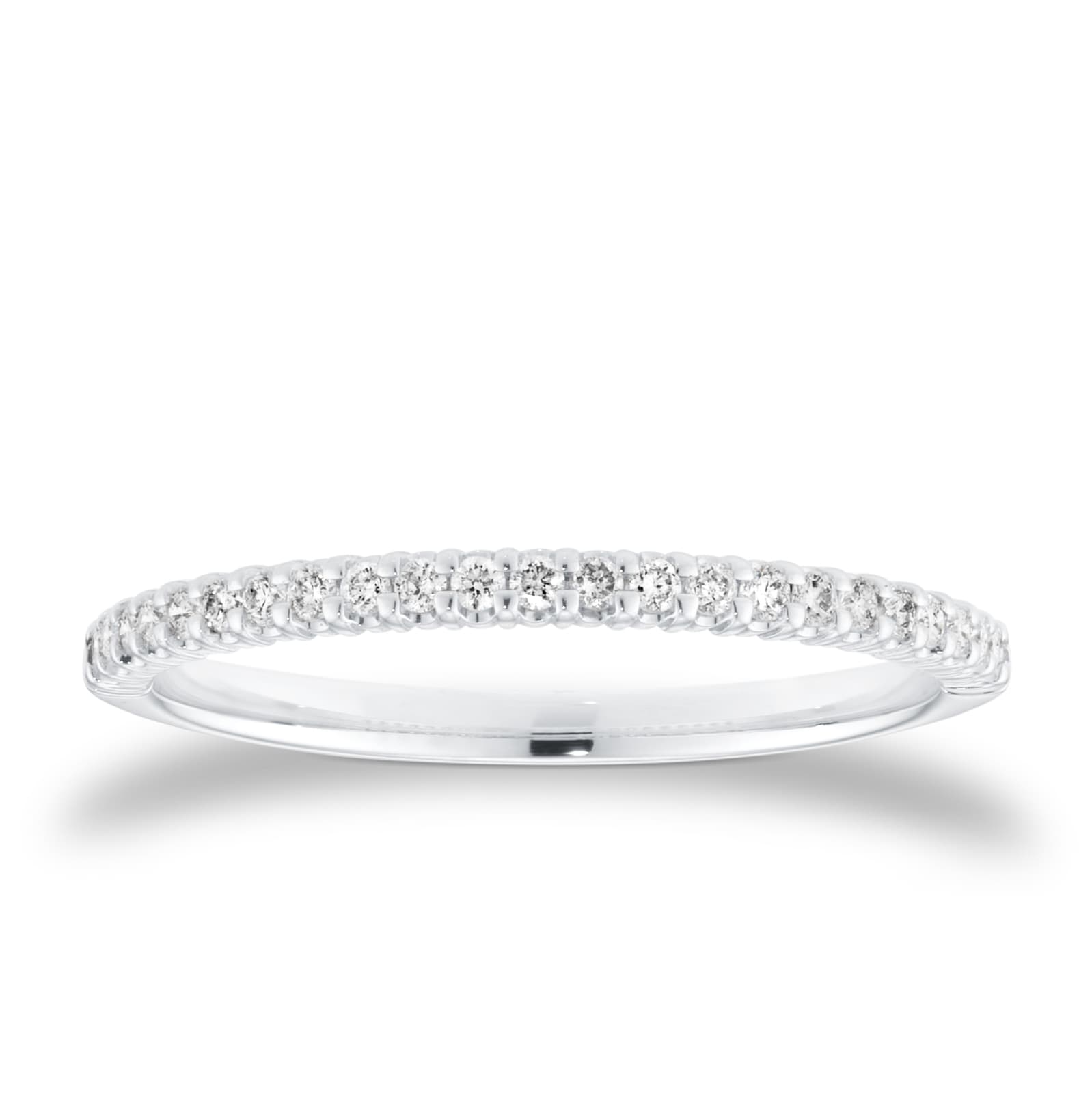 Goldsmiths 9ct White Gold 0.15cttw Diamond Stacker Half Eternity Ring