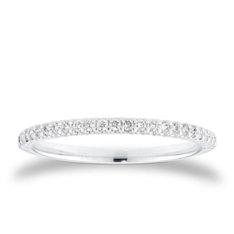 Goldsmiths 9ct White Gold 0.15cttw Diamond Stacker Half Eternity Ring