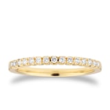 Goldsmiths 9ct Yellow Gold 0.15cttw Diamond Stacker Half Eternity Ring