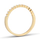 Goldsmiths 9ct Yellow Gold 0.15cttw Diamond Stacker Half Eternity Ring