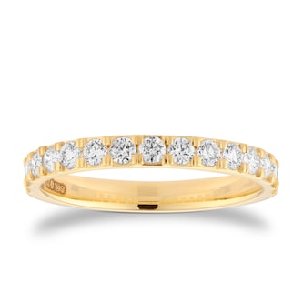 Best Luxury 
18ct Yellow Gold 0.50cttw Brilliant Cut Diamond Half Eternity Ring
