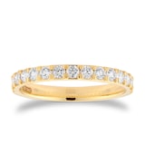 Goldsmiths 18ct Yellow Gold 0.50cttw Brilliant Cut Diamond Half Eternity Ring