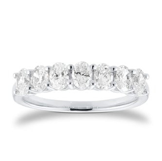 Goldsmiths Platinum 1.00cttw 7 Stone Oval Cut Diamond Eternity Ring Goldsmiths Platinum 1.00cttw 7 Stone Oval Cut Diamond Eternity Ring