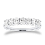 Goldsmiths Platinum 1.00cttw 7 Stone Oval Cut Diamond Eternity Ring