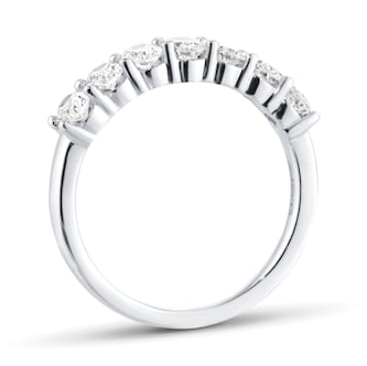 Goldsmiths Platinum 1.00cttw 7 Stone Oval Cut Diamond Eternity Ring