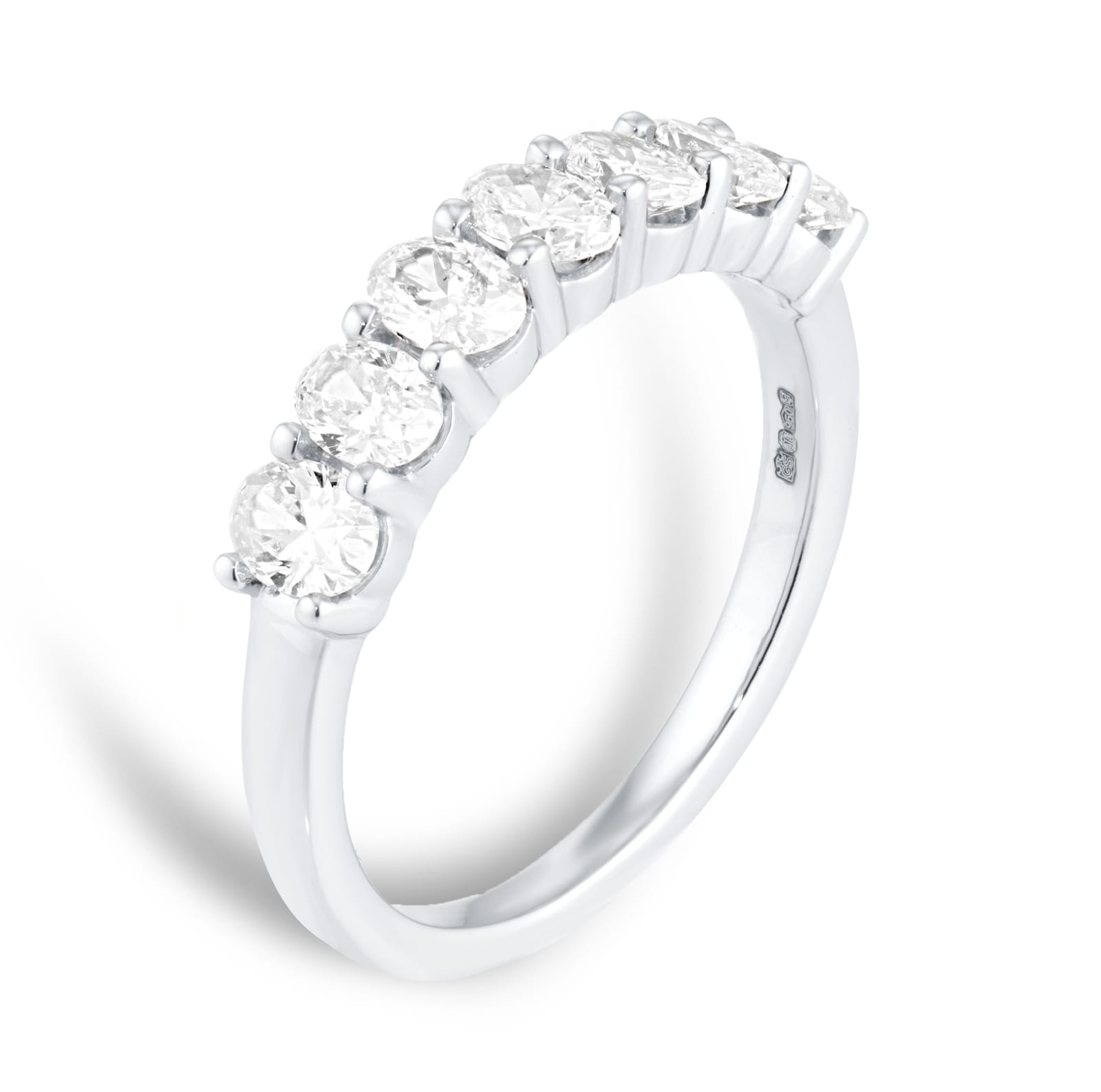 Goldsmiths Platinum 1.00cttw 7 Stone Oval Cut Diamond Eternity Ring Goldsmiths Platinum 1.00cttw 7 Stone Oval Cut Diamond Eternity Ring