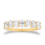 Goldsmiths 18ct Yellow Gold 1.00cttw 7 Stone Oval Cut Diamond Eternity Ring