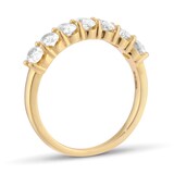 Goldsmiths 18ct Yellow Gold 1.00cttw 7 Stone Oval Cut Diamond Eternity Ring