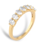 Goldsmiths 18ct Yellow Gold 1.00cttw 7 Stone Oval Cut Diamond Eternity Ring