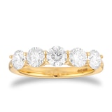 Goldsmiths 18ct Yellow Gold 1.50cttw 5 Stone Brilliant Cut Diamond Eternity Ring