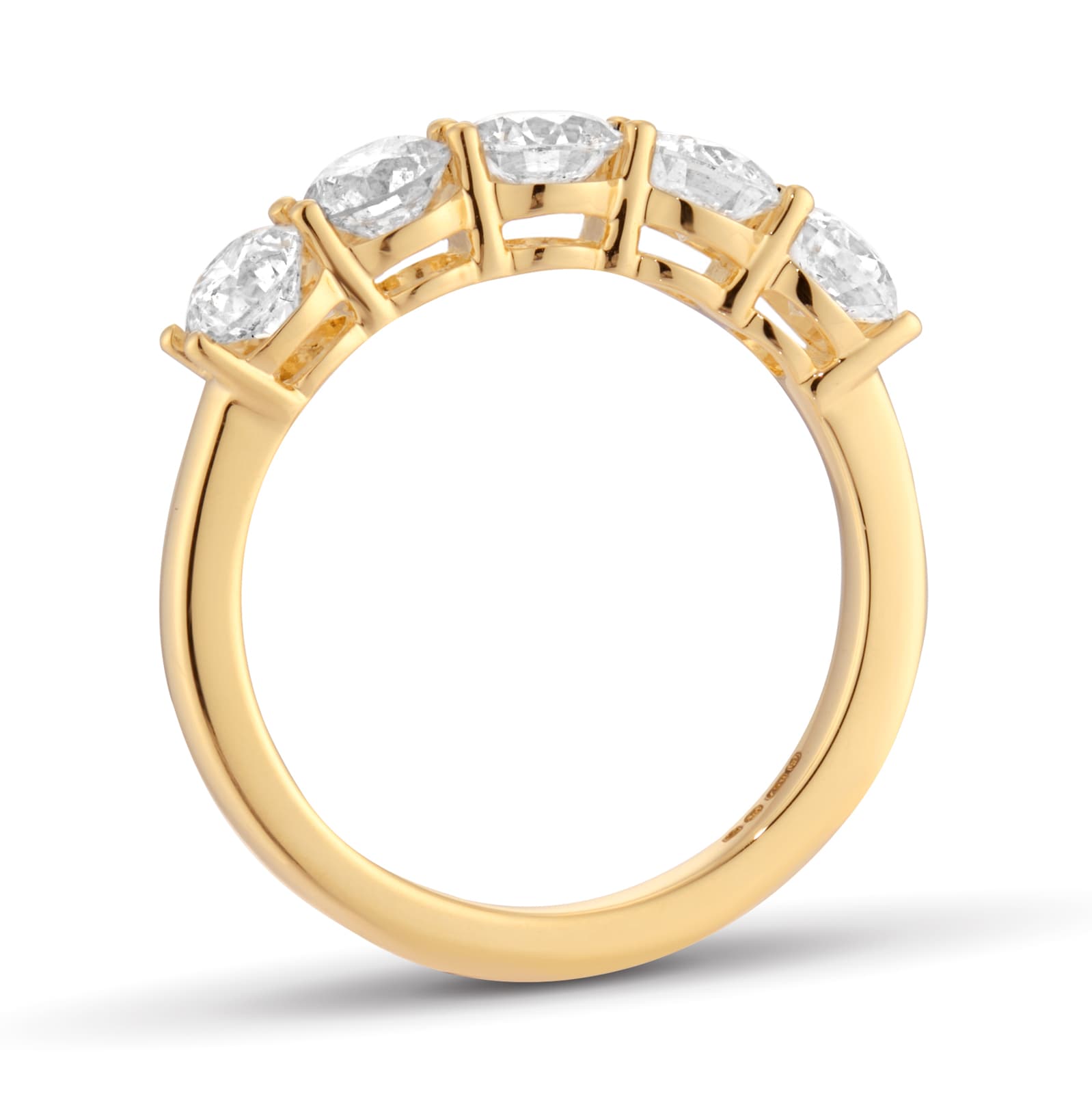 Goldsmiths 18ct Yellow Gold 1.50cttw 5 Stone Brilliant Cut Diamond Eternity Ring