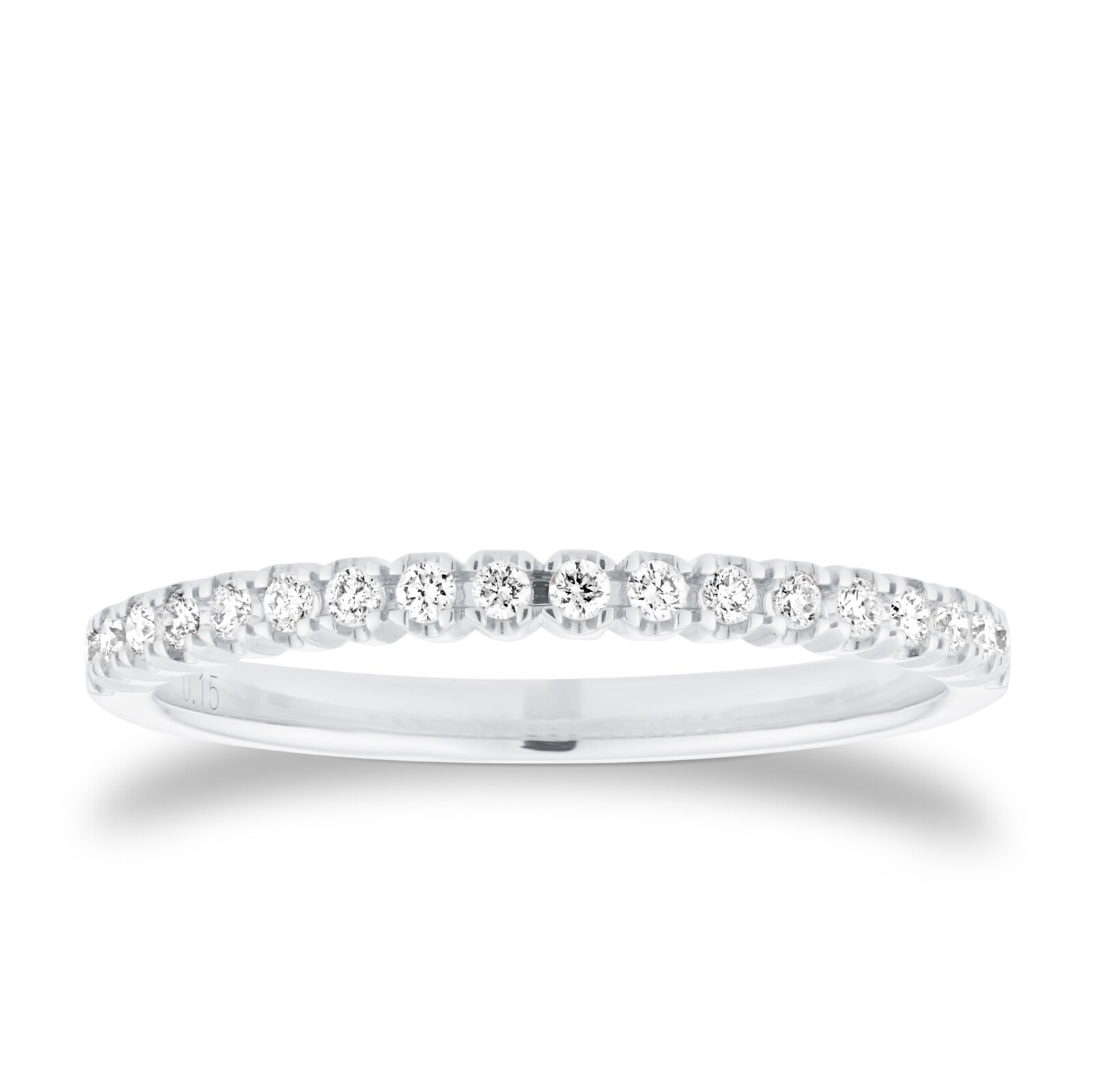 Goldsmiths 9ct White Gold 0.15cttw Diamond Stacker Eternity Ring