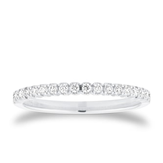 Goldsmiths 9ct White Gold 0.15cttw Diamond Stacker Eternity Ring