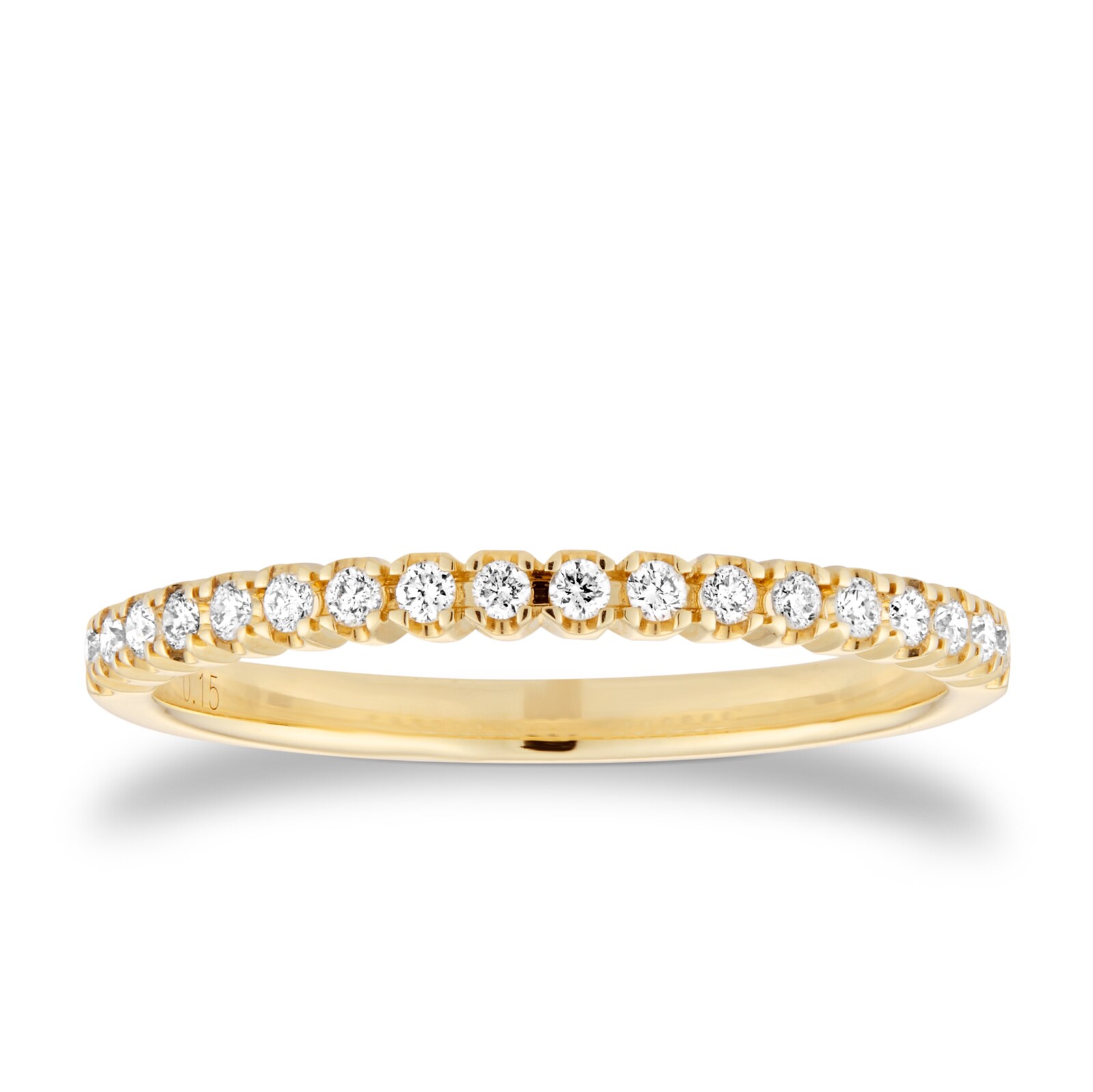 Goldsmiths 9ct Yellow Gold 0.15cttw Diamond Stacker Eternity Ring