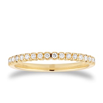 Goldsmiths 9ct Yellow Gold 0.15cttw Diamond Stacker Eternity Ring Goldsmiths 9ct Yellow Gold 0.15cttw Diamond Stacker Eternity Ring
