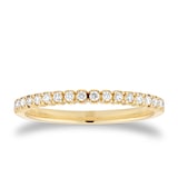 Goldsmiths 9ct Yellow Gold 0.15cttw Diamond Stacker Eternity Ring