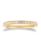 Goldsmiths 18ct Yellow Gold 0.50cttw Brilliant Cut Diamond Full Eternity Ring