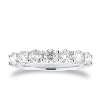 Goldsmiths Platinum 1.00cttw 7 Stone Brilliant Cut Diamond Eternity Ring Goldsmiths Platinum 1.00cttw 7 Stone Brilliant Cut Diamond Eternity Ring