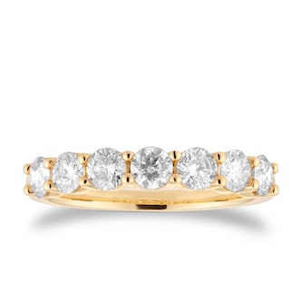 Goldsmiths 18ct Yellow Gold 1.00cttw 7 Stone Brilliant Cut Diamond Eternity Ring Goldsmiths 18ct Yellow Gold 1.00cttw 7 Stone Brilliant Cut Diamond Eternity Ring