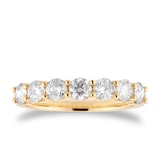 Goldsmiths 18ct Yellow Gold 1.00cttw 7 Stone Brilliant Cut Diamond Eternity Ring