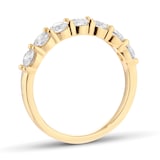 Goldsmiths 18ct Yellow Gold 1.00cttw 7 Stone Brilliant Cut Diamond Eternity Ring