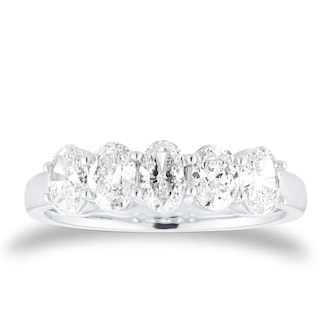 Goldsmiths Platinum 1.20cttw 5 Stone Oval Cut Diamond Eternity Ring Goldsmiths Platinum 1.20cttw 5 Stone Oval Cut Diamond Eternity Ring