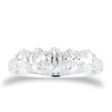 Goldsmiths Platinum 1.20cttw 5 Stone Oval Cut Diamond Eternity Ring