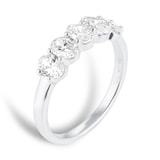 Goldsmiths Platinum 1.20cttw 5 Stone Oval Cut Diamond Eternity Ring
