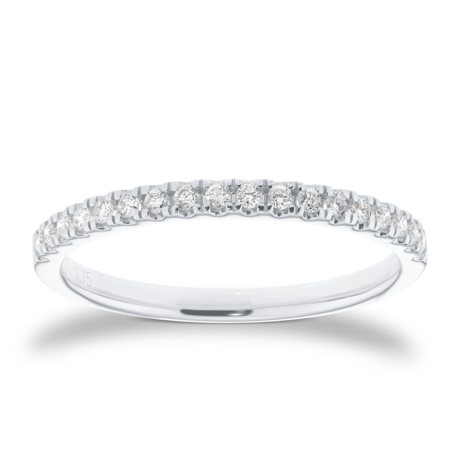 Goldsmiths 9ct White Gold 0.15cttw Diamond Stacker Half Eternity Ring Goldsmiths 9ct White Gold 0.15cttw Diamond Stacker Half Eternity Ring