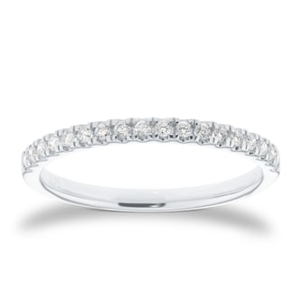 Goldsmiths 9ct White Gold 0.15cttw Diamond Stacker Half Eternity Ring Goldsmiths 9ct White Gold 0.15cttw Diamond Stacker Half Eternity Ring