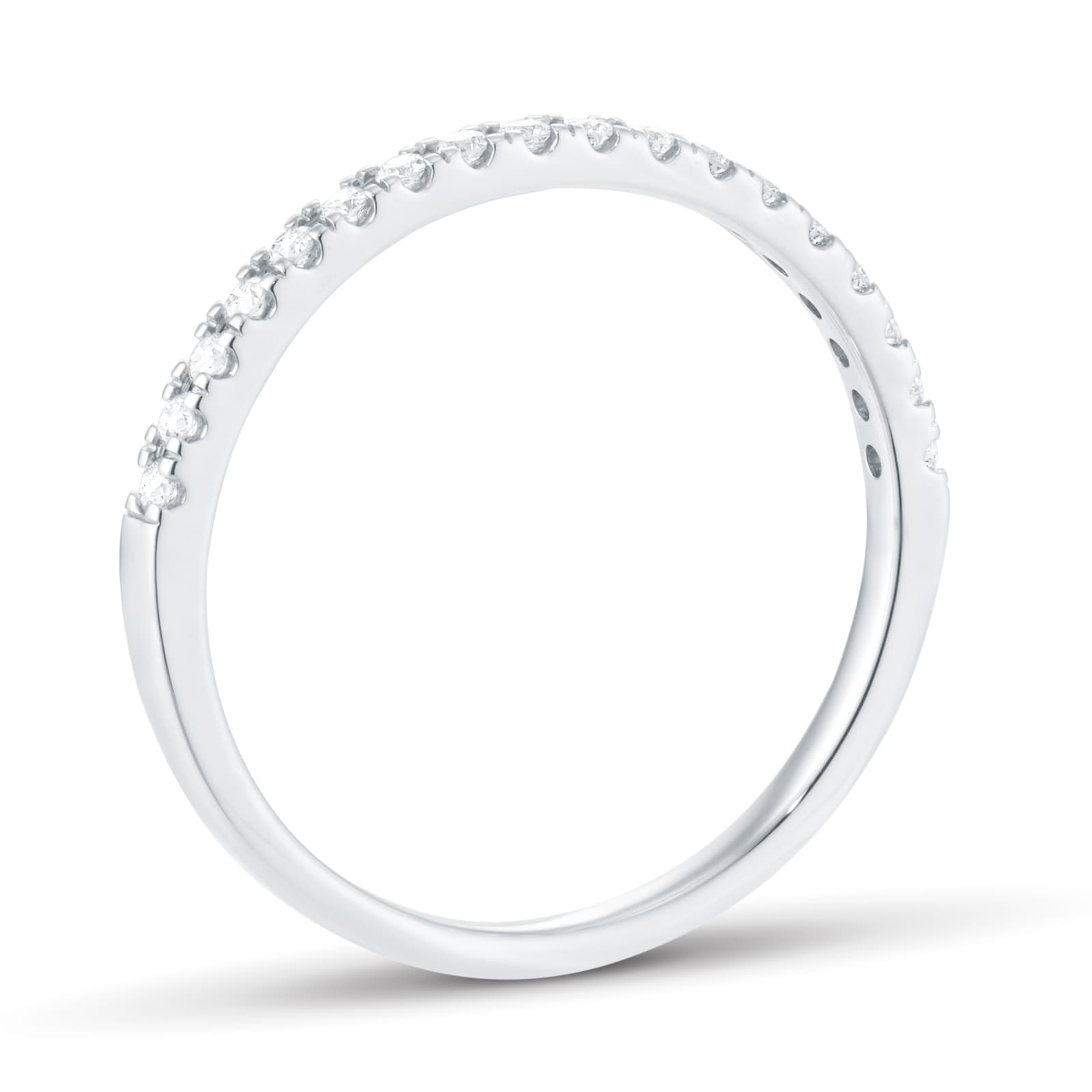Goldsmiths 9ct White Gold 0.15cttw Diamond Stacker Half Eternity Ring