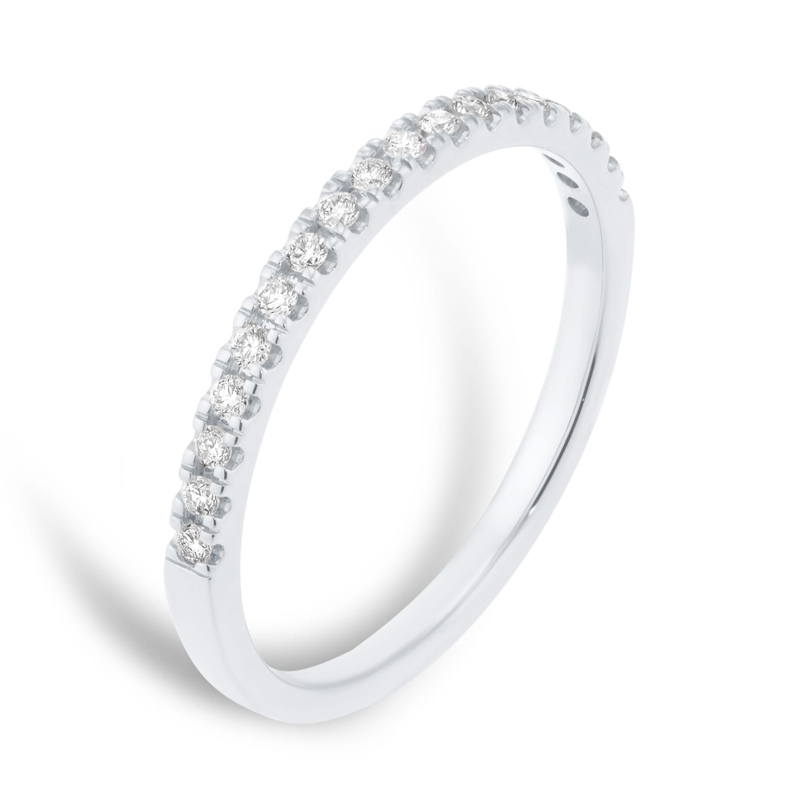 Goldsmiths 9ct White Gold 0.15cttw Diamond Stacker Half Eternity Ring