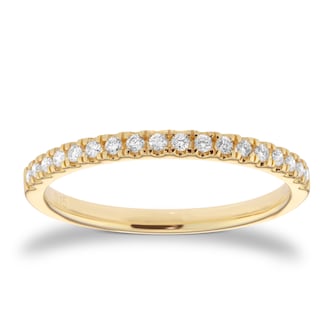 Goldsmiths 9ct Yellow Gold 0.15cttw Diamond Stacker Half Eternity Ring Goldsmiths 9ct Yellow Gold 0.15cttw Diamond Stacker Half Eternity Ring