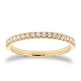 Goldsmiths 9ct Yellow Gold 0.15cttw Diamond Stacker Half Eternity Ring