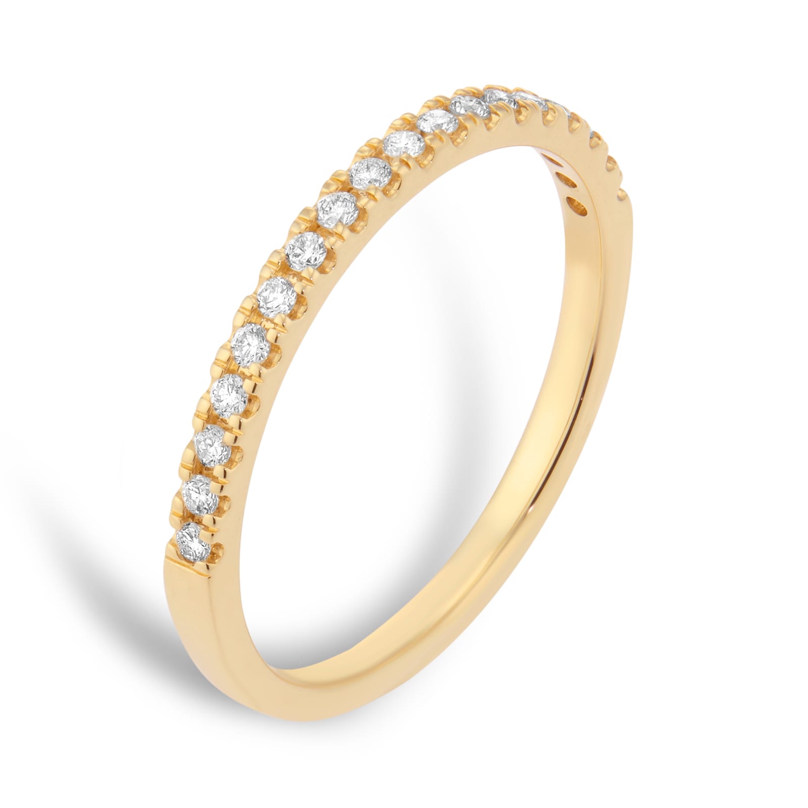 Goldsmiths 9ct Yellow Gold 0.15cttw Diamond Stacker Half Eternity Ring Goldsmiths 9ct Yellow Gold 0.15cttw Diamond Stacker Half Eternity Ring