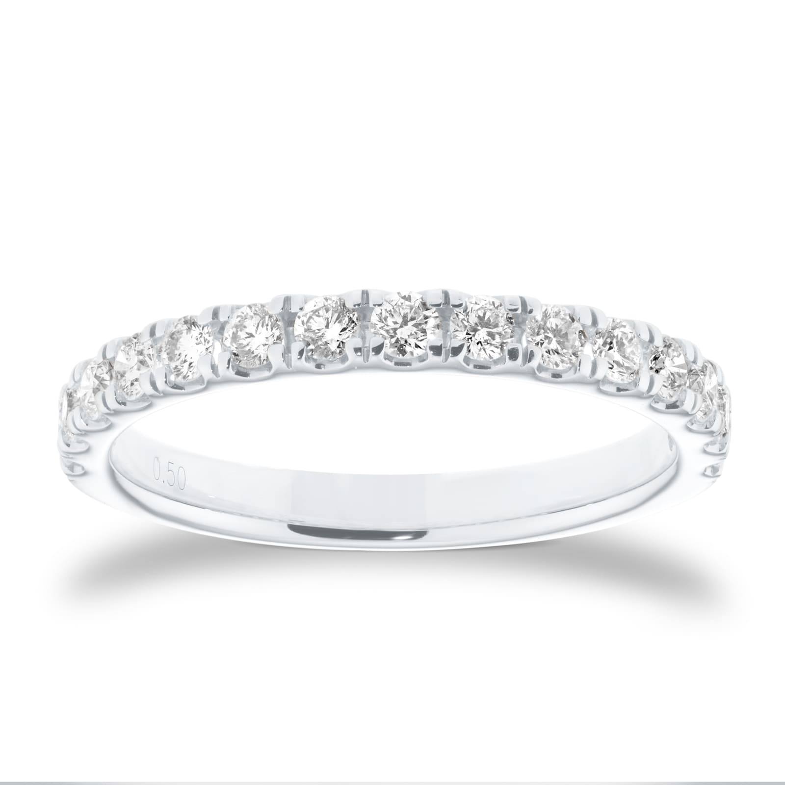 Goldsmiths Platinum 0.50cttw Brilliant Cut Diamond Half Eternity Ring Goldsmiths Platinum 0.50cttw Brilliant Cut Diamond Half Eternity Ring
