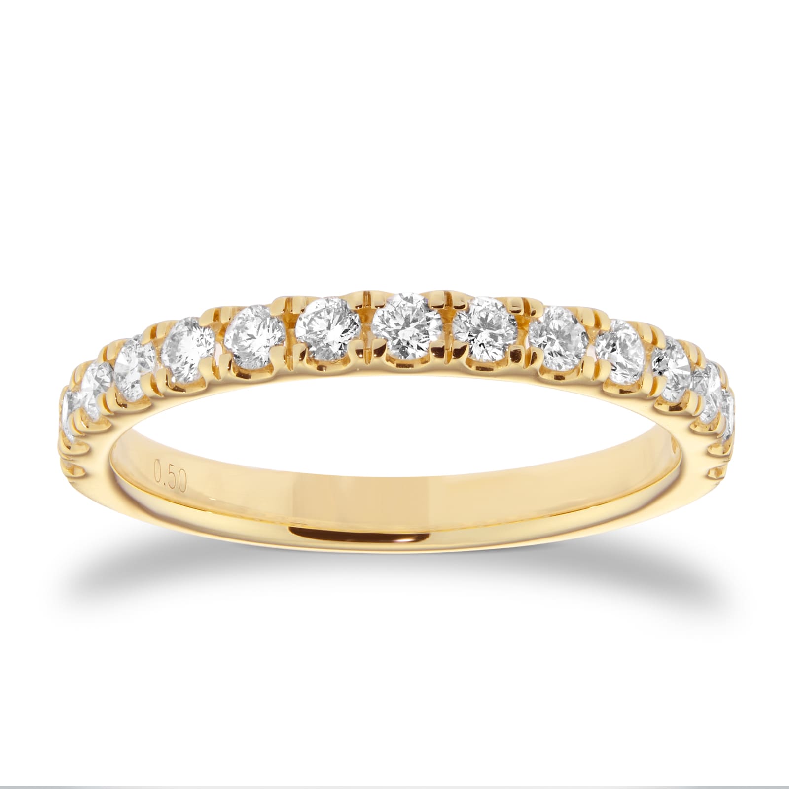 Goldsmiths 9ct Yellow Gold 0.50cttw Brilliant Cut Diamond Half Eternity Ring Goldsmiths 9ct Yellow Gold 0.50cttw Brilliant Cut Diamond Half Eternity Ring