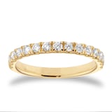 Goldsmiths 9ct Yellow Gold 0.50cttw Brilliant Cut Diamond Half Eternity Ring - Ring Size I
