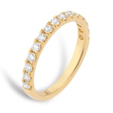 Goldsmiths 9ct Yellow Gold 0.50cttw Brilliant Cut Diamond Half Eternity Ring - Ring Size I