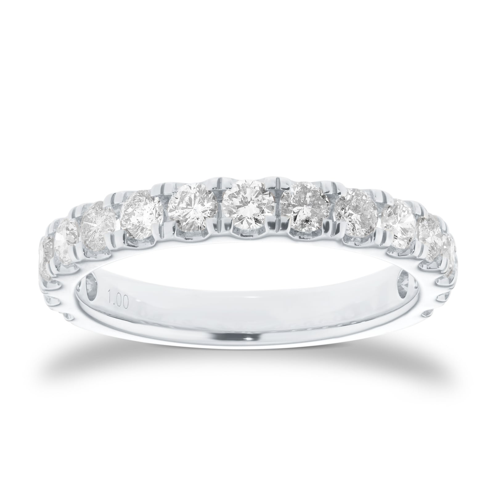 Goldsmiths Platinum 1.00cttw Brilliant Cut Diamond Half Eternity Ring