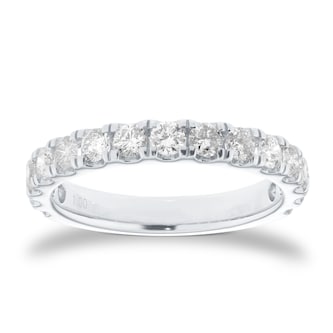 Goldsmiths Platinum 1.00cttw Brilliant Cut Diamond Half Eternity Ring