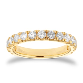 Goldsmiths 18ct Yellow Gold 1.00cttw Brilliant Cut Diamond Half Eternity Ring Goldsmiths 18ct Yellow Gold 1.00cttw Brilliant Cut Diamond Half Eternity Ring