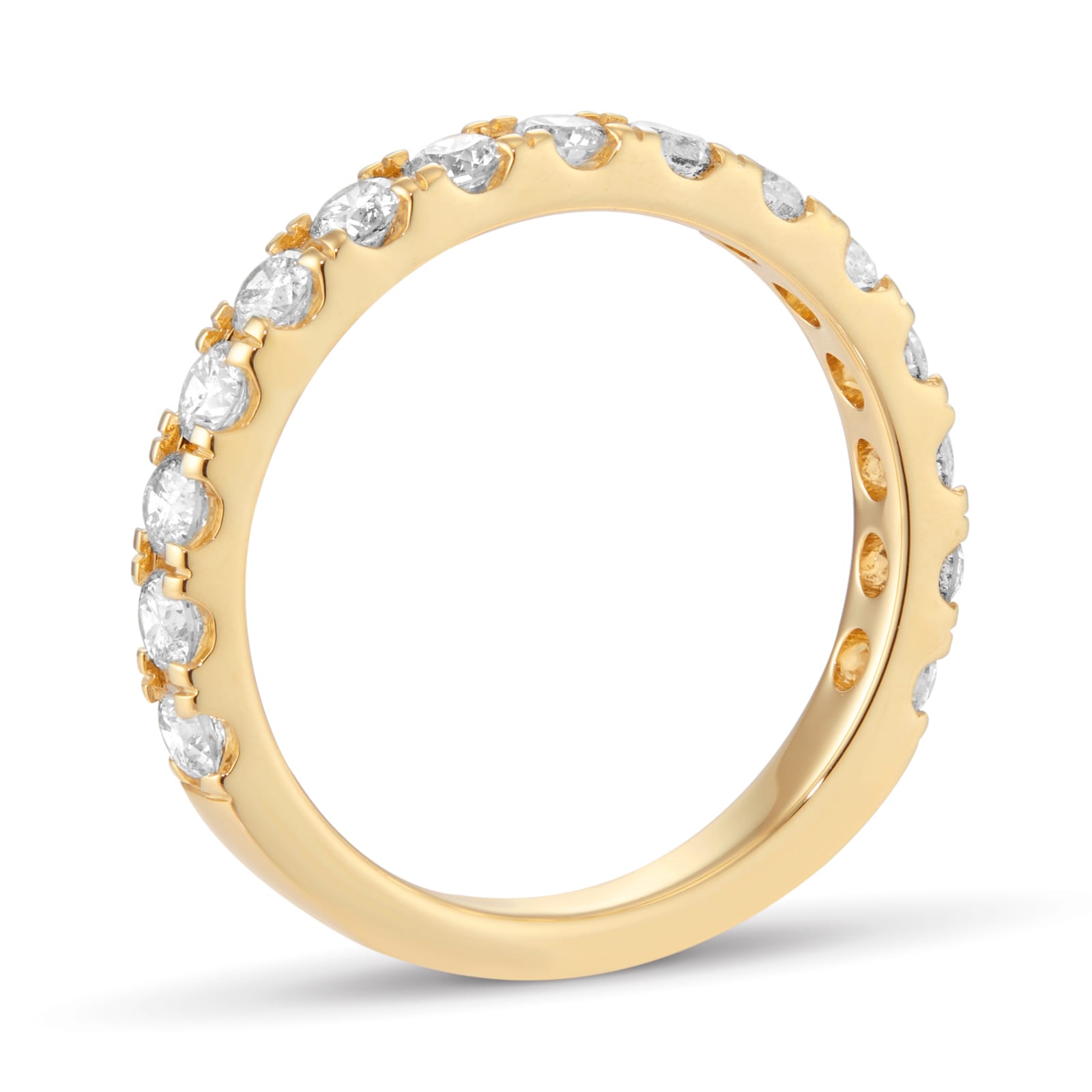 Goldsmiths 18ct Yellow Gold 1.00cttw Brilliant Cut Diamond Half Eternity Ring