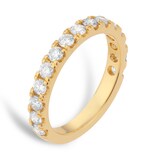 Goldsmiths 18ct Yellow Gold 1.00cttw Brilliant Cut Diamond Half Eternity Ring