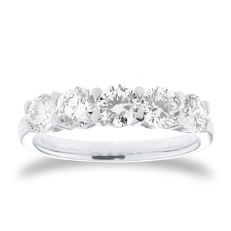 Goldsmiths Platinum 1.50cttw Brilliant Cut Diamond 5 Stone Eternity Ring Goldsmiths Platinum 1.50cttw Brilliant Cut Diamond 5 Stone Eternity Ring